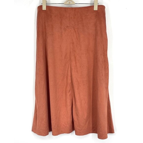 Zara Terracotta Suede Like Skirt - Picture 1 of 3